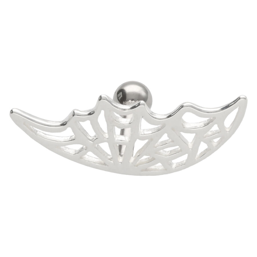 Spiderweb Silver Earbarbell