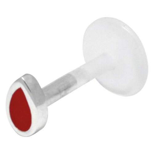 Push-fit Micro Labret Red Teardrop