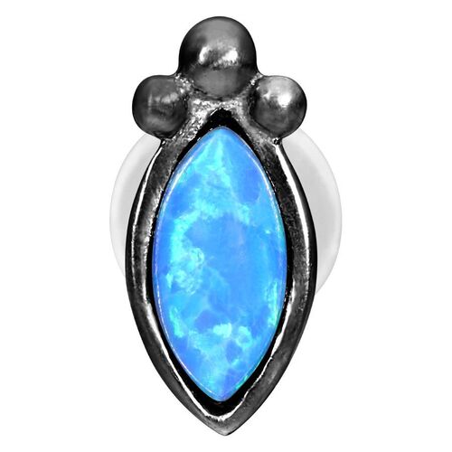 Black Blue Bindi Opal Push-Fit Labret