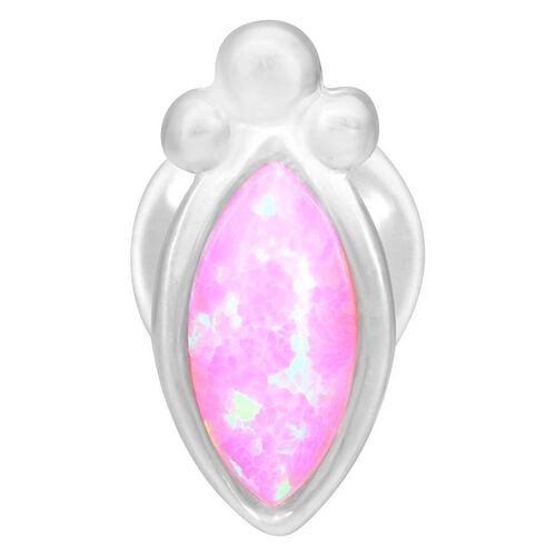 Silver Pink Bindi Opal Push-Fit Labret