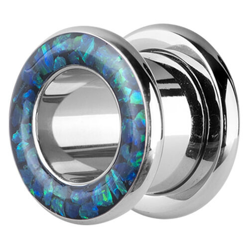 Steel Basicline® - Synthetic Opal Flesh Tunnel Blue