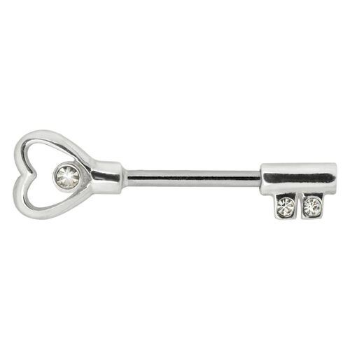 Steel Basicline® Barbell 925 Silver Motiv "Schlüssel"