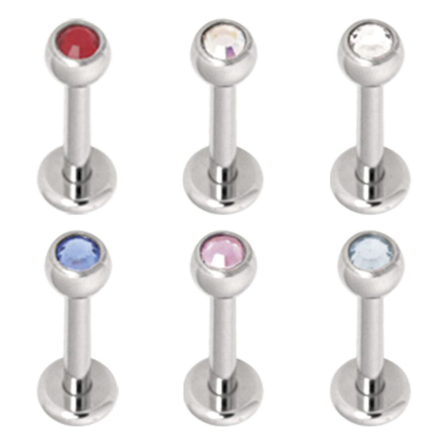 1.6mm LABRET BARS WITH SEVERAL DIFFERENT RING DESIGNS IN DIFFERENT LENGTHS 